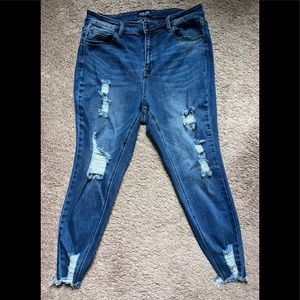 Wax jeans, size 16, distressed skinny jeans